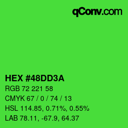 Color code: HEX #48DD3A | qconv.com