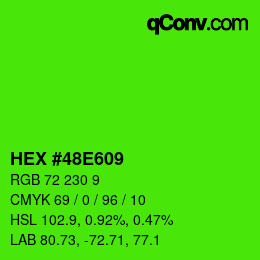 Color code: HEX #48E609 | qconv.com