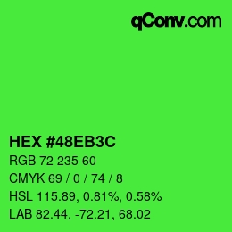 Color code: HEX #48EB3C | qconv.com