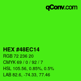 Color code: HEX #48EC14 | qconv.com