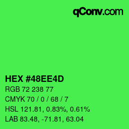 Color code: HEX #48EE4D | qconv.com