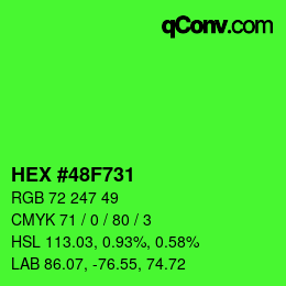Color code: HEX #48F731 | qconv.com