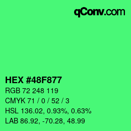 Color code: HEX #48F877 | qconv.com