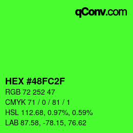 Color code: HEX #48FC2F | qconv.com