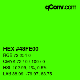 Color code: HEX #48FE00 | qconv.com