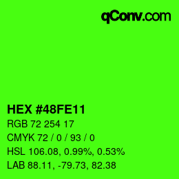 Color code: HEX #48FE11 | qconv.com