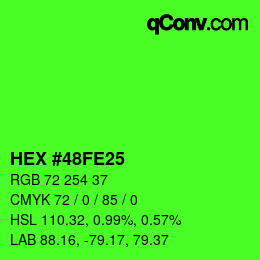 Color code: HEX #48FE25 | qconv.com