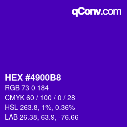 Color code: HEX #4900B8 | qconv.com