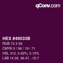 颜色代码: HEX #49033B | qconv.com