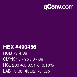 カラーコード: HEX #490456 | qconv.com
