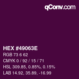 Color code: HEX #49063E | qconv.com