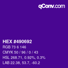 Farbcode: HEX #490692 | qconv.com