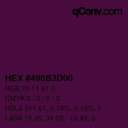 Farbcode: HEX #490B3D00 | qconv.com