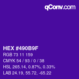 Color code: HEX #490B9F | qconv.com