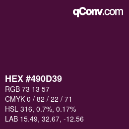 Color code: HEX #490D39 | qconv.com