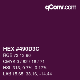 Color code: HEX #490D3C | qconv.com