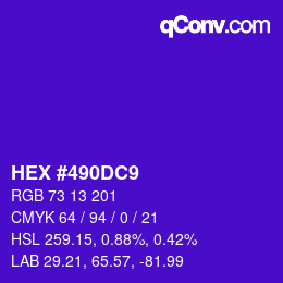 Color code: HEX #490DC9 | qconv.com