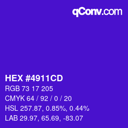 Código de color: HEX #4911CD | qconv.com