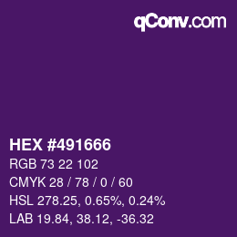 Color code: HEX #491666 | qconv.com