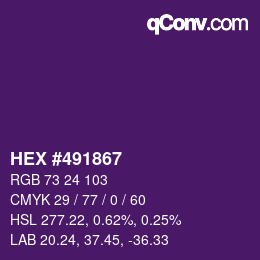 Color code: HEX #491867 | qconv.com