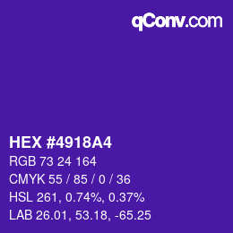 Color code: HEX #4918A4 | qconv.com