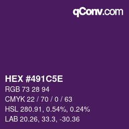 Color code: HEX #491C5E | qconv.com