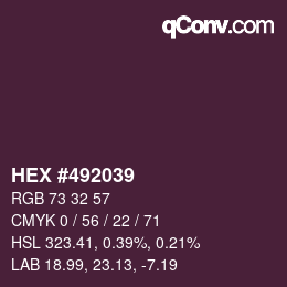 Farbcode: HEX #492039 | qconv.com