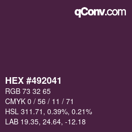 Color code: HEX #492041 | qconv.com