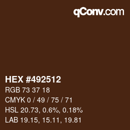 Farbcode: HEX #492512 | qconv.com