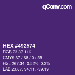 Color code: HEX #492574 | qconv.com