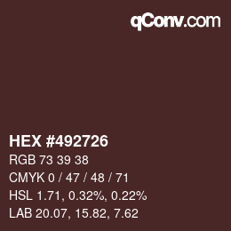 カラーコード: HEX #492726 | qconv.com