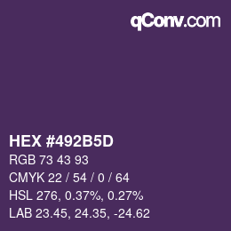 カラーコード: HEX #492B5D | qconv.com