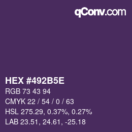 Farbcode: HEX #492B5E | qconv.com