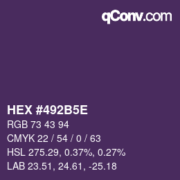 カラーコード: HEX #492B5E | qconv.com