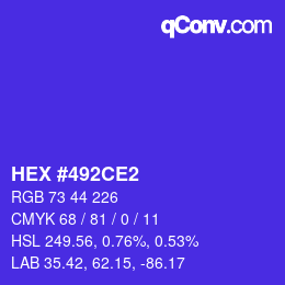 カラーコード: HEX #492CE2 | qconv.com