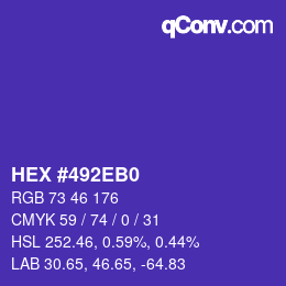 カラーコード: HEX #492EB0 | qconv.com