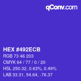 Farbcode: HEX #492ECB | qconv.com