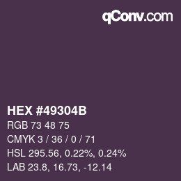 颜色代码: HEX #49304B | qconv.com