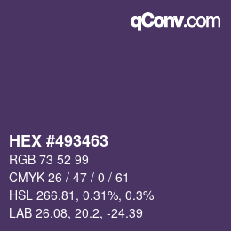 Color code: HEX #493463 | qconv.com