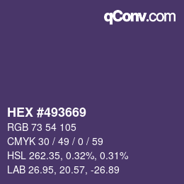 カラーコード: HEX #493669 | qconv.com