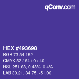 カラーコード: HEX #493698 | qconv.com