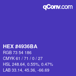 Color code: HEX #4936BA | qconv.com