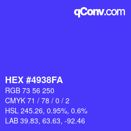 Color code: HEX #4938FA | qconv.com