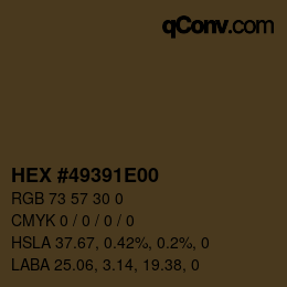 Color code: HEX #49391E00 | qconv.com