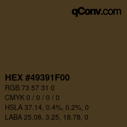 カラーコード: HEX #49391F00 | qconv.com