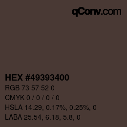 Color code: HEX #49393400 | qconv.com