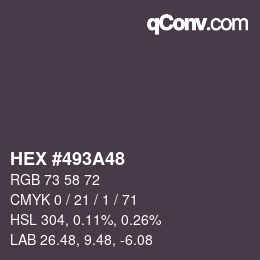 Código de color: HEX #493A48 | qconv.com