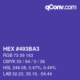 颜色代码: HEX #493BA3 | qconv.com
