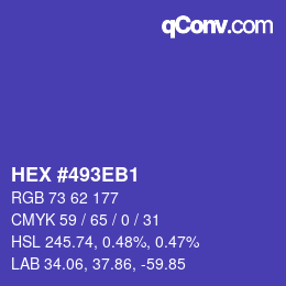 カラーコード: HEX #493EB1 | qconv.com