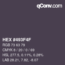 Color code: HEX #493F4F | qconv.com